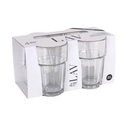 Lav Set 4 Vasos 365cc Aras 8.3x8.3x12cm (12 Cajas)