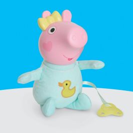 Hasbro G1637 Muñeca interactiva Peppa Pig Gruñidos y Abrazos Evie con más de 20 sonidos, chupete, biberón y accesorios
