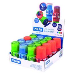 Milan Afilaborra Extension Serie Especial Ninjutsu C-Surtidos - Caja Expositora 16 Ud, Combinación Goma y Sacapuntas, 5 Rojo, 6 Verde, 5 Azul Precio: 31.50000018. SKU: B12PAJNFG5