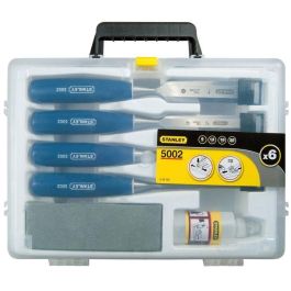 STANLEY 4 ABS Cinceles de Madera Set de 4 piezas (6, 12, 18, 25 mm) con Aceite, Piedra y Mango Polipropileno Irrompible STANLEY 4 ABS Cinceles de Madera Set de 4 piezas (6, 12, 18, 25 mm) con Aceite, Piedra y Mango Polipropileno Irrompible