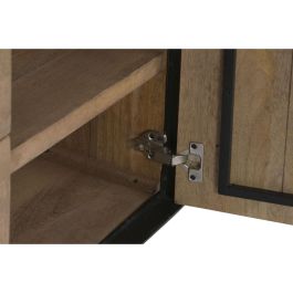 DKD Home Decor Mueble TV de Mango y Metal 180x44x55 cm Colección Sand Village Acabado Chorro de Arena