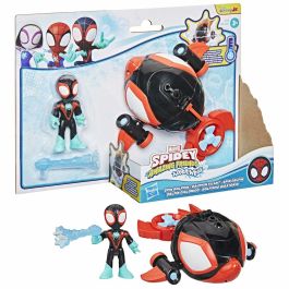 Hasbro HASG14655P0 - Figura y Vehículo Miles Morales Water-Webs de Delfín Giratorio - Marvel Spidey y Sus Increíbles Amigos - 4+ Años