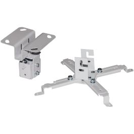 Techly ICA-PM 2S Soporte de Techo para Proyector, Extensible 130mm, Inclinable/Giratorio, Plata, 20 kg