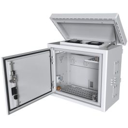 Lanview by Logon Midi Radius Pole Mounted CCTV Cabinet For 4 cameras Lanview by Logon Midi Radius Pole Mounted CCTV Cabinet For 4 cameras