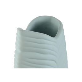 DKD Home Decor Jarrón Tropical Azul Celeste Gres Hoja 14 x 48 x 21 cm (2 Unidades)