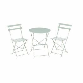 Conjunto Bistró para 2 Personas - Mesa Redonda 60x71 cm y 2 Sillas - Acero Pintado en Polvo - Color Verde Celadón Precio: 100.9900001. SKU: B167XKHS2W