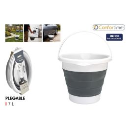 Inde Cubo Plegable 7 Litros, Cubo de Plástico con Asas, 27 x 27 x 23.5 cm, Capacidad 7L, Color Gris (12 Unidades) Precio: 42.50000007. SKU: B1HV2RC6TR