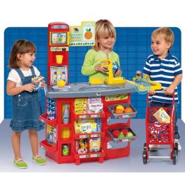 Molto Supermercado con 20 accesorios y carrito de la compra. Scanner con sonido. 103 cm