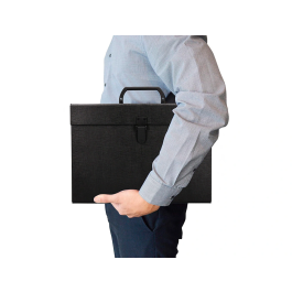 Liderpapel Maletín con fuelle y asa, cartón forrado, 19 departamentos, 255x390x120 mm, colores surtidos