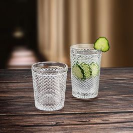Bidasoa Set 3 Vasos Bajos de Vidrio Onix 27 cL Transparente, Apto Lavavajillas, Ecológicos, Libre de Plomo