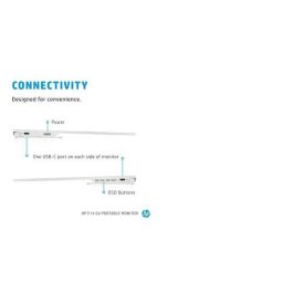 HP E14 G4 Monitor Portátil con Conexión USB-C, Pantalla Extra Brillante y Soporte Abatible para Máxima Productividad y Trabajo Flexible