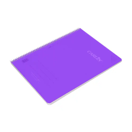 Carlin Cuaderno Espiral A4 Tapa Plástico 80 Hojas 90gr Cuadro 4mm con Margen Violeta
