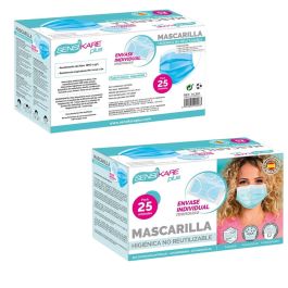 Caja de mascarillas higiénicas SensiKare 25 Piezas (12 Unidades) Caja de mascarillas higiénicas SensiKare 25 Piezas (12 Unidades)