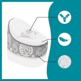 Babymoov Doomoo Nid - Baby Transat - Evolutif y multifunción Pouf del nacimiento - Flor de plata