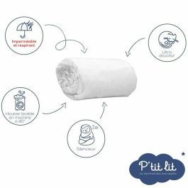 P'Tit Lit PTI1708632639157 Juego de 2 Protectores de Colchón de Bambú Impermeable Alese para Bebé - Moisés, Capazo, Cochecito - Viscosa Suave 40x80 cm