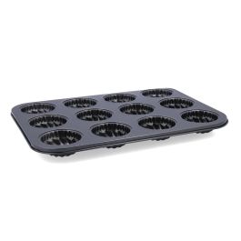 Molde 12 Cakes Acero Carbono Sweet Grey Quid 35x26,2x2,2 cm (12 Unidades)