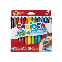 Carioca Rotulador Jumbo Punta Gruesa Estuche 24 Unidades Colores Surtidos Apto Uso Escolar