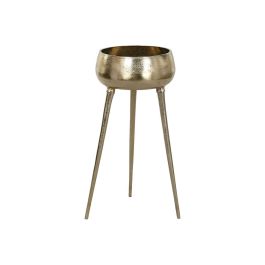 DKD Home Decor Macetero Cuadrado Moderno de Aluminio Color Dorado, Dimensiones 46 cm Ancho x 100 cm Alto x 46 cm Profundo