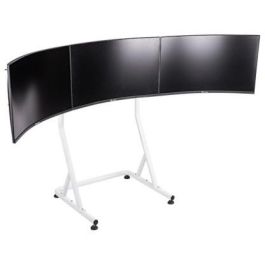 Thermaltake Soporte de Piso para 3 Monitores tipo Cockpit - Hasta 139.7 cm (55") / 60 kg, Ajustable VESA 75x75 a 200x200 mm, Color Blanco