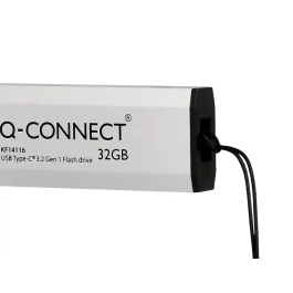 Q-connect Memoria USB Flash Drive 32 GB USB 3.2 Tipo C Conector Deslizante Plateado