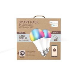 Muvit Bombilla inteligente LED multicolor y blanca A60 E27 9W, control por app muvit IO Home, compatible con asistentes de voz