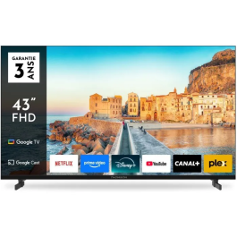Thomson Televisor LED 43 pulgadas Full HD 1920x1080 Google TV 3xHDMI Wi-Fi Precio: 294.89000024. SKU: B13LTZZNC6