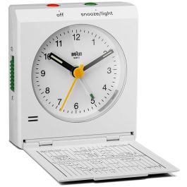 Braun BC 05 W - Reloj Despertador Analógico de Cuarzo Plegable, Blanco, Mesa, Luz, Snooze, Luminoso, Clásico Precio: 55.50000049. SKU: B18Q6MTNA4