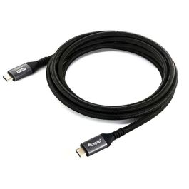 Equip 128382 Cable USB-C a C Macho, USB 4 Gen 2x2, 20 Gbps, 100W PD, Malla de Algodón Trenzado, Color Negro
