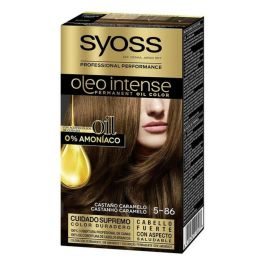 Syoss #5.86 OLEO INTENSE Tinte Cabello Sin Amoniaco Castaño Caramelo. Coloración Permanente, Nutritiva y Brillo, 5 pz.