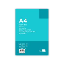 Recambio Liderpapel A4 100 Hojas 75 gr-M2 Cuadro 4 mm Con Margen 4 Taladros