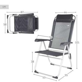 Silla camping aluminio reclinable 5 posiciones 44x55x101cm Silla camping aluminio reclinable 5 posiciones 44x55x101cm