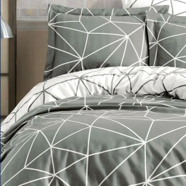 Juego de Cama 220x240 cm + 2 Fundas Almohada 60x60 cm 100% Algodón Reforzado Gris