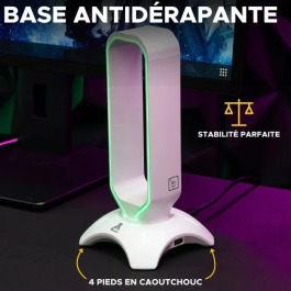 The G-Lab K-STAND RADO Auriculares/Soporte para Auriculares RGB USB Blanco THE3760162067842