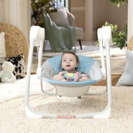Ingenuity Columpio Portátil Sun Valley Canopy ING74451169050 con Toldo, 2 Juguetes, Asiento Reclinable 2 Posiciones - Gris Unisex 0-9 Meses