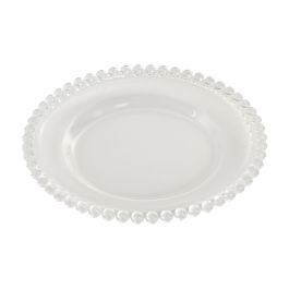 DKD Home Decor Plato Cuadrado Basicos de Cristal Transparente 21.5 cm – Juego de 6 Apto para Microondas y Lavavajillas