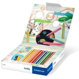 STAEDTLER 140 Lápices de Colores Noris junior Suaves, Multicolor, Madera, Set de 6 Piezas, Sacapuntas Incluido, para Niños +2 Años