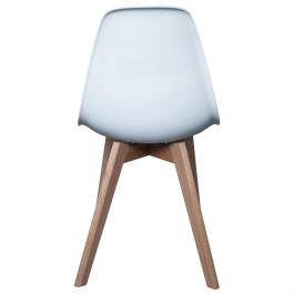 Home Deco Factory Silla STOCKHOLM Blanca Diseño Escandinavo Patas Madera Asiento Plástico