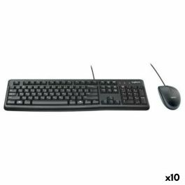 Teclado y Ratón Logitech MK120 Negro Qwerty Español (10 Unidades) Precio: 212.50000035. SKU: B1JKT94WQ3