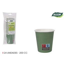 Set de 24 vasos de cartón verde 200 cc Algon (36 Cajas) Precio: 33.4999995. SKU: B1KGQ9Q572