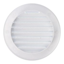 Edm Rejilla de ventilación redonda empotrable con mosquitera ø90mm ABS blanca
