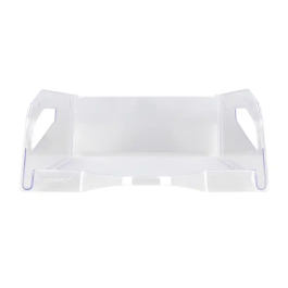 Q-connect Bandeja sobremesa plástico gran capacidad con asa transparente 386x270x115mm