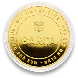 FC Barcelona Moneda Barça Oro Coleccionista Zamak Acabado Dorado 4 cm