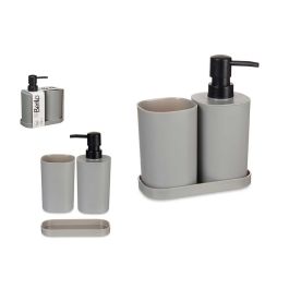 Berilo Set 3 Piezas Baño Plástico Gris 14.5x17x7.5 cm - Dispensador, Vaso y Bandeja PP (12 Unidades) Precio: 34.78999986. SKU: B12SGTWFVN