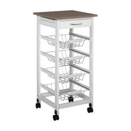 Inde Carrito Verdulero 4 Niveles C/Cajon 38 cm Ancho x 15.5 cm Alto x 76 cm Largo