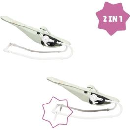 Badabulle BAD3661276184107 Tumbona plegable ultracompacta con arco de juego, verde liquen/agua