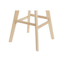 DKD Home Decor Taburete Scandi Beige Haya y PU Altura Asiento 75 cm, 109x48.5x55 cm