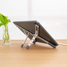 TooQ TQLRS0036-AL Soporte Elevador Plegable de Aluminio para Portátiles hasta 17.3" con 5 Niveles de Ajuste, Plata