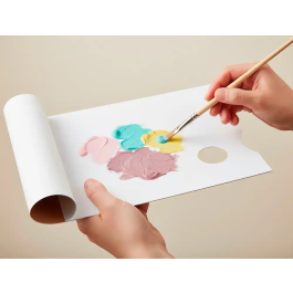 Liderpapel Paletas de Papel Desechables para Pintura 40 Hojas Gramaje 58gsm con Agujero para Pulgar