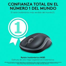 Logitech M185 Ratón Inalámbrico RF Plug & Play con Nano Receptor USB, Diseño Ergonómico, Batería hasta 1 Año, Gris Precio: 13.59000005. SKU: S55080739