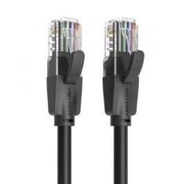 Vention IBEBH Cable de Red Ethernet RJ45 UTP Cat.6 Gigabit 1000Mbps, 2 metros, Negro, Contactos chapados en oro